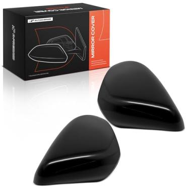 Imagem de A-Premium 2 peças de tampas de espelho retrovisor do lado do motorista e do passageiro - Compatível com Kia Forte Forte5 2014 2015 2016 2017 2018 - Preto liso, sem furo de seta