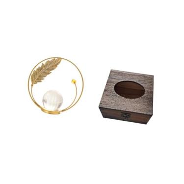 Imagem de Fenteer Escultura de Bola de Cristal em Metal, Suporte Ornamental para Mesa, de Entrada, Lareira, Quarto, Sala de Estar, Escritório; Porta-Lenços de Pape