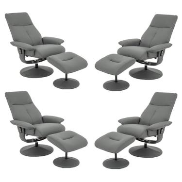 Imagem de Kit 4 Poltronas de Massagem Arizona Giratória com Apoio de PÃ:copyright:s e Reclinável Fendi G56 - Gran Belo