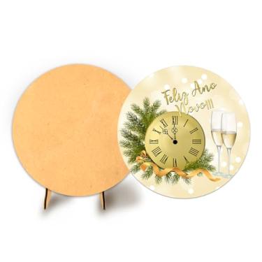 Imagem de Painel Redondo C Elastico 50cm Ano Novo + Suporte MDF (ANV075)