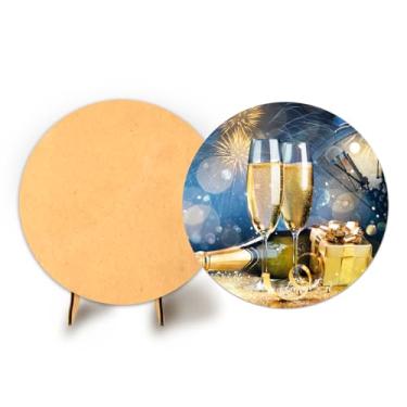 Imagem de Painel Redondo C Elastico 50cm Ano Novo + Suporte MDF (ANV071)