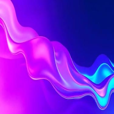 Imagem de Quadro Decorativo Artesanal de Ondas em Tons de Roxo e Rosa para Decoração Moderna 50x50cm