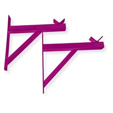 Imagem de Suporte de Parede Colorido para Barra de Agachamento, Múltiplas Cores, Fixação em Parede, Ideal para Academia em Casa, Treino Funcional (ROXO)