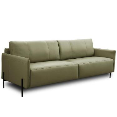 Imagem de Sofá 4 Lugares Para Sala Living Industrial 264cm Italy L06 Couro Verde Musgo - Lyam Decor