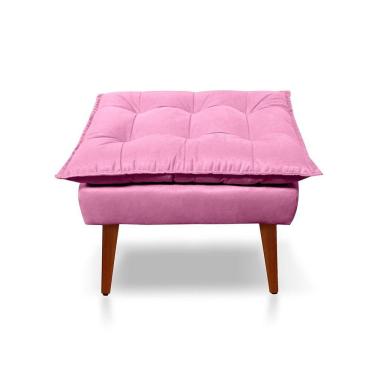Imagem de Puff Opala Decorativo Panqueta De Apoiar Os Pés Suede Rose