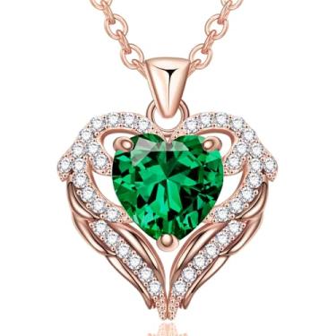 Imagem de Colares com pingente de cristal de pedra do mês de nascimento para mulheres, presente de aniversário dos namorados, dia das mães, colar de namorada, joia de coração de filha, aniversário para ela, ON