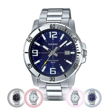 Imagem de Relógio de Pulso Casio Collection Masculino Analógico Prova D Água 50M Aço Inóx Prata