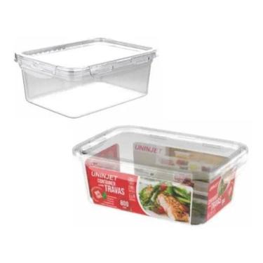Imagem de 2X Kit 3 Potes Retangulares 800Ml Freezer Microondas Marmita