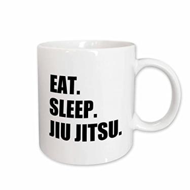 Imagem de 3dRose mug_180413_1 Caneca de cerâmica Eat Sleep Jiu Jitsu Japonesa Arte Marcial Ju Jutsu Jujitsu Jujitsu, 325 ml