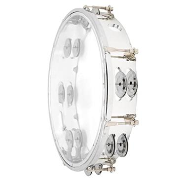Imagem de Zhjvihx Pandeiro, Jingles de Percussão de Metal ABS Durável para Festa (Transparente)