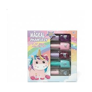 Imagem de Magical Phantasy Kit de Esmaltes Infantis | 5 Unidades | Coleção Unicórnio com Glitter | Cremoso e Lavável | Para Crianças a partir de 5 Anos