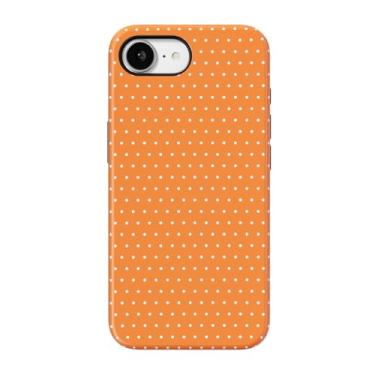 Imagem de Finyosee Capa compatível com iPhone 16e com linda estética de bolinhas, design moderno para meninas, mulheres, TPU fino e capa de proteção de policarbonato rígido para iPhone 16e - laranja