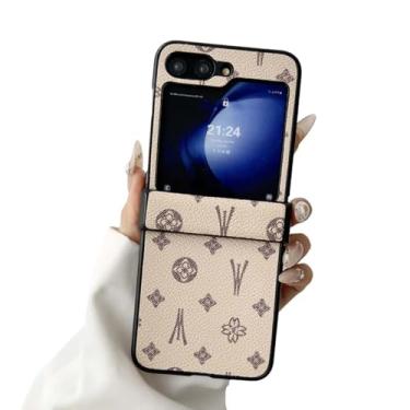 Imagem de Capa para Galaxy Z Flip 6/Z Flip 7 FE com proteção de dobradiça, carregamento sem fio, capa protetora de couro PU de designer de luxo completa anti-arranhões à prova de choque para Galaxy Z Flip 6/Z