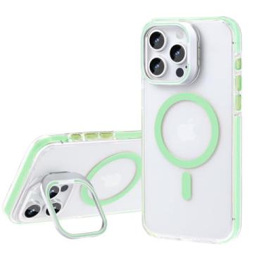 Imagem de Yzoiko Capa magnética forte para iPhone 13 Pro Max [proteção de nível militar de 3,5 metros] Capa de celular com suporte para câmera integrada, compatível com MagSafe à prova de choque fina capa fina