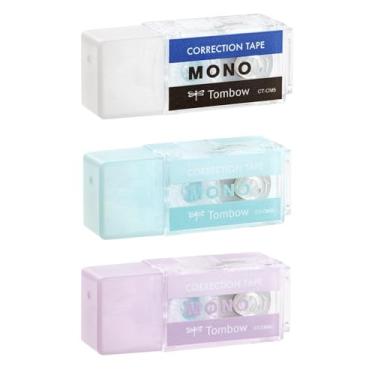 Imagem de Tombow Fita corretiva de lápis, bolso mono, 5 mm de largura, sortidas, pacote com 3 (mono, azul, roxo) KCC-321X