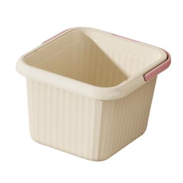 Imagem de Kokiya Bacia para banho de pés com pontos de massagem, prática para uso doméstico, relaxante para toda a casa, versátil, leve e, Rosa