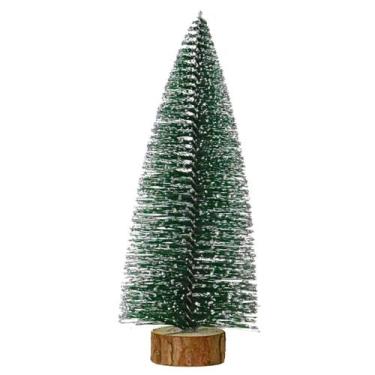 Imagem de Mini Árvore de Natal Nevada 25 cm Base de Madeira - Dinatale
