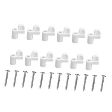 Imagem de IEUDNS Conjunto de 12 Presilhas para Tela de Janela com Parafusos, Presilhas Deslocadas para Janela, Fixador de Moldura para Janela de Proteção, Painéis de, Branco