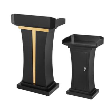 Imagem de SPXMQSS Suporte de púlpito para igreja, palestras de metal para palestras, palestras, palestras, salas de aula, 68 x 36 x 113 cm, preto
