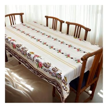 Imagem de Toalha de Mesa Retangular 6 Lugares 200 x 140cm Tecido Oxford Fácil de Limpar – Mesa Jantar Elegante (Modelo - 27)