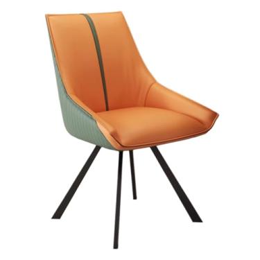 Imagem de SPXMQSS Cadeiras de mesa de jantar, cadeiras de jantar giratórias com apoios de braços e pernas de metal, cadeira estofada de sala de estar com encosto para sala de estar, recepção, restaurante