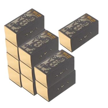 Imagem de Caixas de doces de papel de Halloween vazadas decorativas para lembrancinhas de festa, estilo mini abóbora preta e morcego, 50 peças, adequadas para casamento e festas de fim de ano