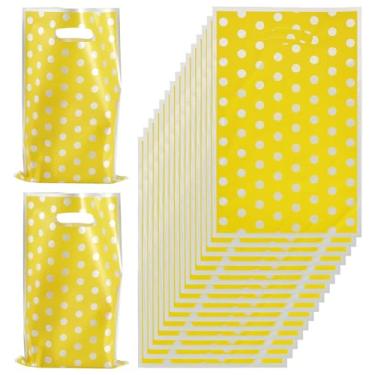 Imagem de 20 sacos de presente de bolinhas de 25,5 x 16,4 cm com alça para lembrancinhas de festa, sacolas plásticas retangulares de PET para casamentos, aniversário, chá de bebê, lembrancinhas de festa