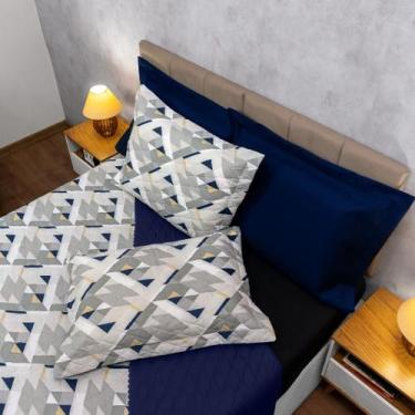 Imagem de Cobre Leito Colcha Lorena Casal Queen 3 pçs Matelado Ultrassônico Dupl