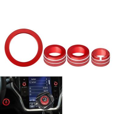 Imagem de TOMALL 4 peças de tampas de botão de volume de rádio de arranque do motor compatíveis com Subaru Forester 2025 2026/Impreza Crosstrek 24 25/Outback Legacy WRX Acessórios de acabamento do puxador do