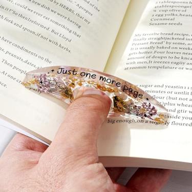 Imagem de Marcador de livro de resina de flor de aniversário personalizado, marcador de livro para presentes de aniversário de Natal, acessórios de leitura de anel de polegar feitos à mão com flor personalizada