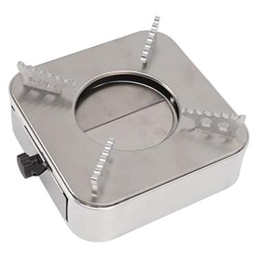 Imagem de Cryfokt Queimador Deslizante Portátil de Aço Inoxidável, Fogão a álcool, para Acampamento, Caminhadas, Atividades Ao Ar Livre, 7,3x7,3x2,6 Polegadas, Queimador de Espírito