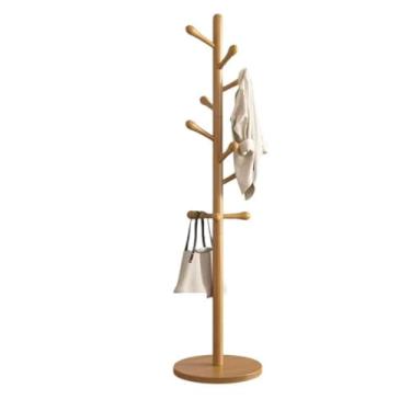 Imagem de Hhsdyl Cabideiro Portátil Suspenso, Cabide Madeira Robusto para Quarto, Lavandaria e Sala, para Chapéus, Casacos e Bolsas,Natural wood,C