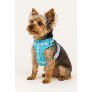 Imagem de Peitoral para animais de estimação, turquesa, tamanho PP, colete ajustável para cães com anel em D