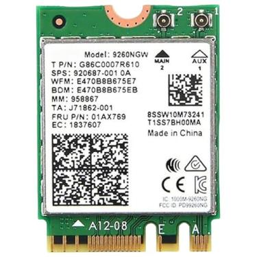 Imagem de HighZer0 Electronics AC 9260 802.11ac M.2 Bluetooth 5.1 Legacy Network Card | WiFi 5 up to 1.73Gbps, MU-MIMO | Compatible with Intel, AMD, Linux & Windows 10/11 | 9260NGW WiFi Adapter