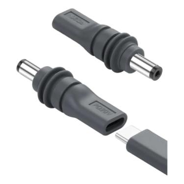 Imagem de Adaptador de Energia USB-C para DC, Conector Tipo Barril, PD20V, Cinza Para Starlink Mini