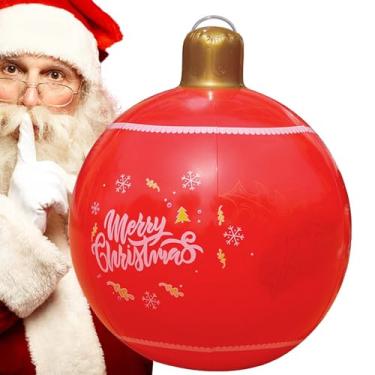 Imagem de Bolas grandes de enfeites de Natal | Bolas de Natal infláveis gigantes reutilizáveis | Bola inflável, decoração externa para jardim, passarela, entrada