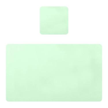 Imagem de Burbuja Jogo americano verde menta conjunto de 4 para mesa de jantar, tapetes de mesa de PVC à prova d'água antiderrapantes resistentes ao calor, fácil de limpar, 30 x 45 cm