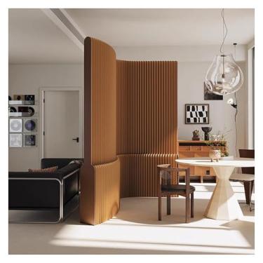 Imagem de Room divider Divisória de papel para loja de roupas, divisória de ambientes independente e móvel, painel de parede sanfonado dobrável e extensível(Brown,700-800CMX120CM)
