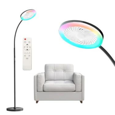 Imagem de Coibeu, Ventilador de Piso com Luminária LED RGB Ideal para Vídeos, Maquiagem e Ambientes Internos