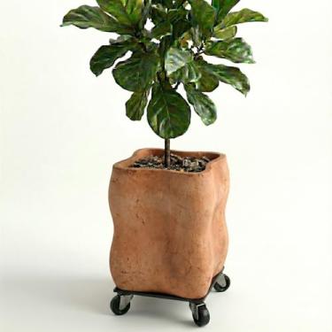 Imagem de Genérico Vaso Quadrado para Plantas Internas, Tamanho P, Azul, Plástico, Liso/Simples, Formato Quadrado, Apoio no Chão, Vaso de Plantas, 11x12x10 cm