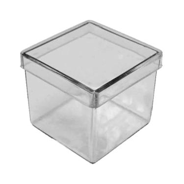 Imagem de Kit 50 Mini Caixinhas Em Acrílico 6x6cm Caixa Transparente Para Lembrancinha Batismo Casamento Doce