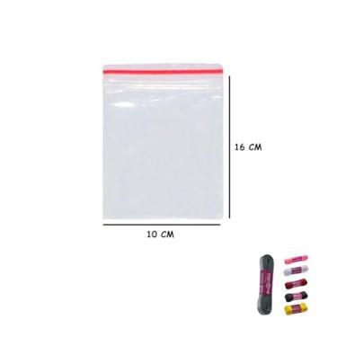Imagem de Kit Saco Zip 10x16 cm com 100 Unidades e Fita Cetim 30mm x 10 Metros