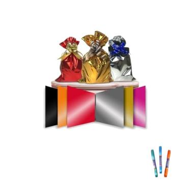 Imagem de Kit Saco Metalizado 20x29cm com 50 Unidades e Fita Cetim 7mm 10 Metros