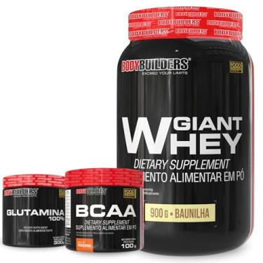 Imagem de Kit Giant Whey 900g Baunilha + Glutamina 300g + BCAA 100g - Bodybuilders