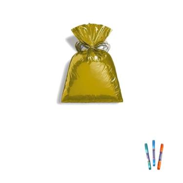 Imagem de Kit Saco Metalizado 89X120cm Com 10 Unidades E Fita Cetim 7mm X 10 Metros