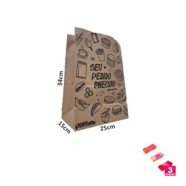 Imagem de Kit Saco SOS 7.5 Kg Impresso Lanche C/50 + Fita Cetim 38mm x 10m