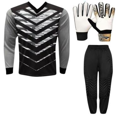 Imagem de Kit Goleiro Camisa Roma Kanga + Calça TRB + Luva Penalty-Unissex