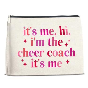 Imagem de Xxoace Bolsa de maquiagem Cheer Coach, bolsa de viagem cosmética para líderes de torcida, presentes de agradecimento e aposentadoria para mulheres, colegas de equipe, treinador de equipe, kit de