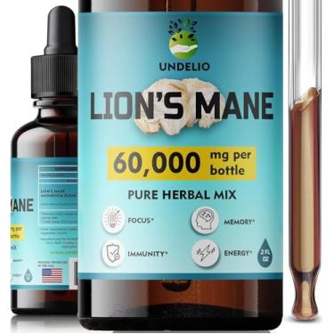 Imagem de Lions Mane Supplement - Daily Mushroom Supplement for Memory, Focus & Clarity - Brain Booster - Lions Mane Tincture for Natural Immune Support - Vegan, Organic - 2 Fl oz