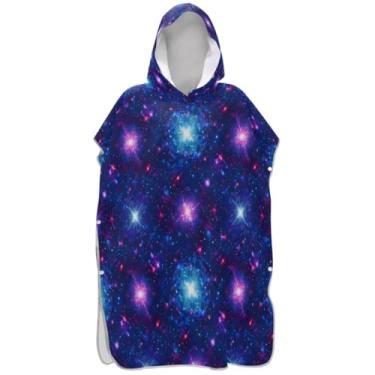 Imagem de Joisal Nebula Surf Poncho para Adultos Trocando Roupão Praia Moletom Toalha Floral Plus Size Masculino Poncho com Capuz